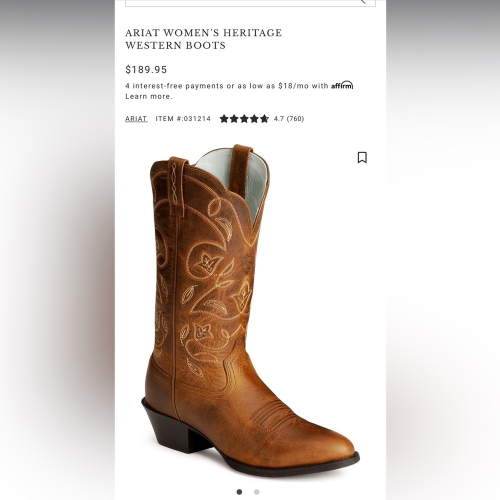ARIAT WOMEN'S HERITAGE WESTERN BOOTS
